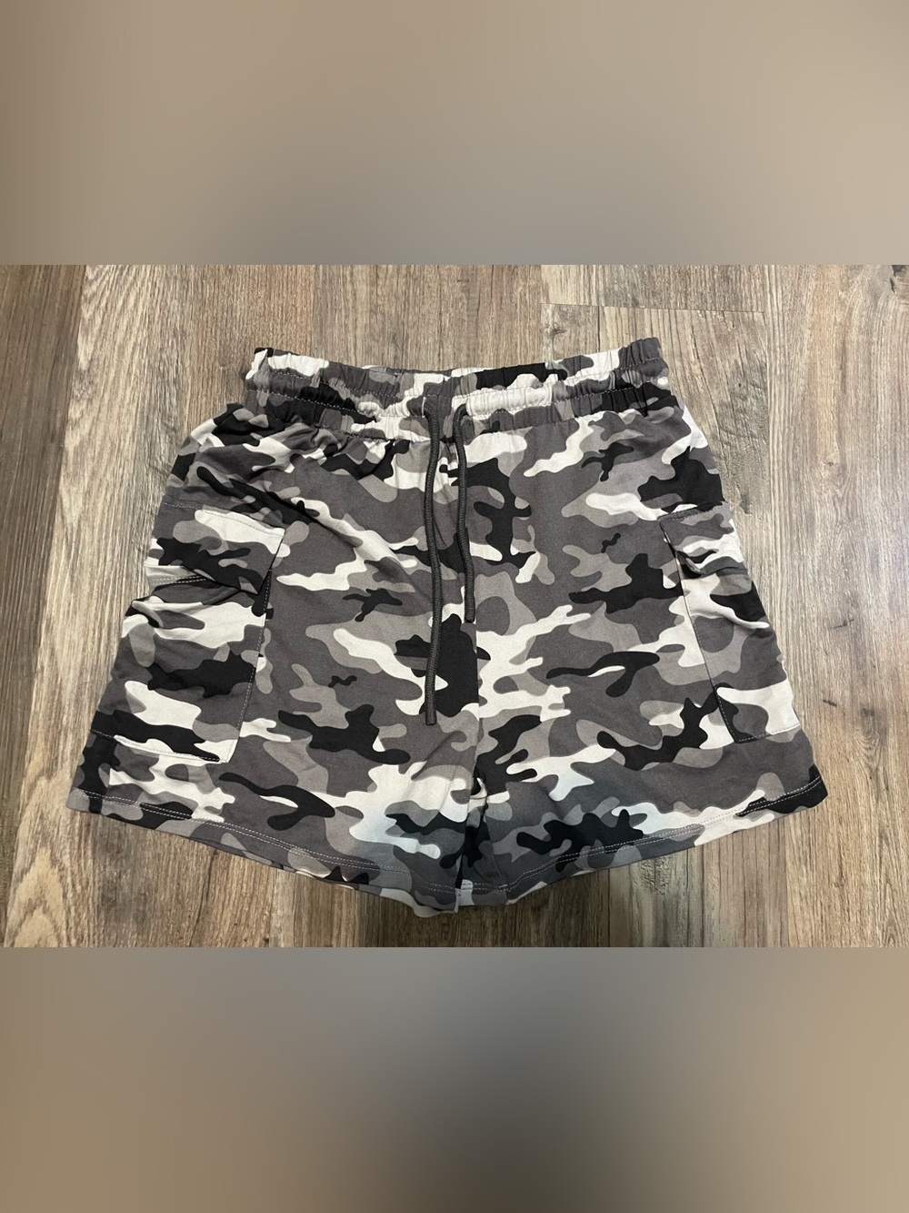 Soho Apparel Gray Camo Athletic Drawcord Shorts